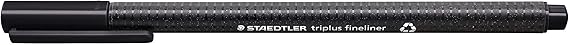Staedtler Triplus Fineliner Pens, 0.3mm, Black, Pack of 10 (334-9)