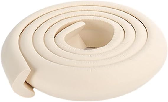 Edge Protector 2Meter Soft Safety Desk Table Edge Guard Strip Security L-Shaped Kids Protection Bumper Edge Angle Home Anti-collision Strip(Beige Red With Tap)