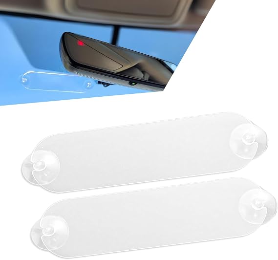 2PCS EZ Pass Holder, Windshield Ipass Sticker Holder, Car Windshield EZ Pass Mounting Strips, Acrylic Transponder Holder with Strong Suction Cups, Universal for All Major Toll Passes