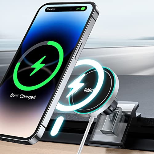 Tesla Model 3 Model Y Phone Holder Mount, Perfectly Compatible with Tesla MagSafe Wireless Charger Phone Mount, Fast Charging Phone Mount Compatible with iPhone 121314 Series