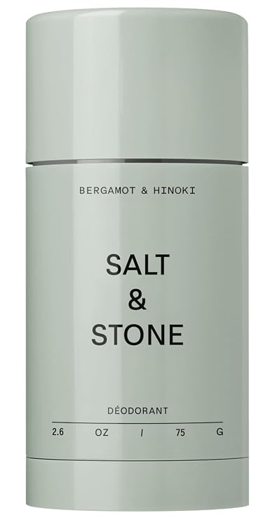 Salt & Stone Aluminum-Free Deodorant, Women & Men Bergamot & Hinoki 2.6 oz