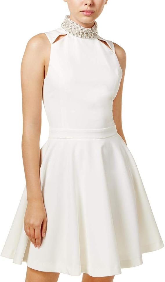 XOXO Womens Juniors Party Sleeveless Cocktail Dress White XL