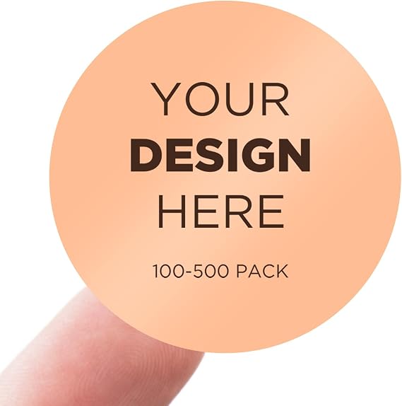 100-500 Custom Stickers Personalized Business Labels Decals, 1.5"-10" Customized Your Own Waterproof Vinyl Stickers with Any Design Logo Image Photo Text Name Address QR Code