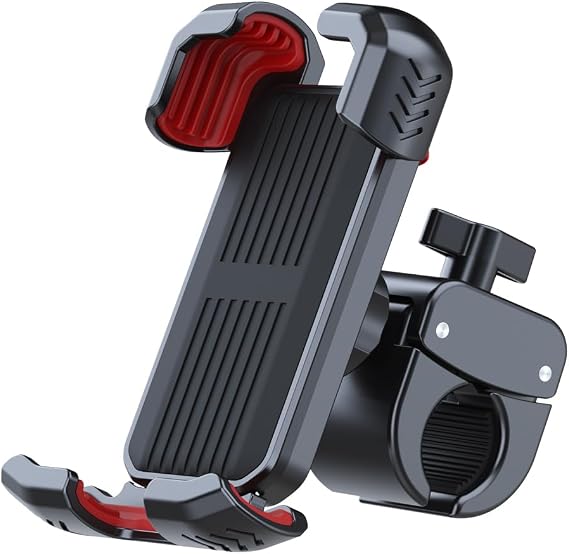 Motorcycle Phone Mount, Upgraded Bike Smartphone Holder Ultra-Stable Bicycle Handlebar for Motorcycle Bike Bicycle Scooter, Compatible with 4.7-7" Mobile Phone