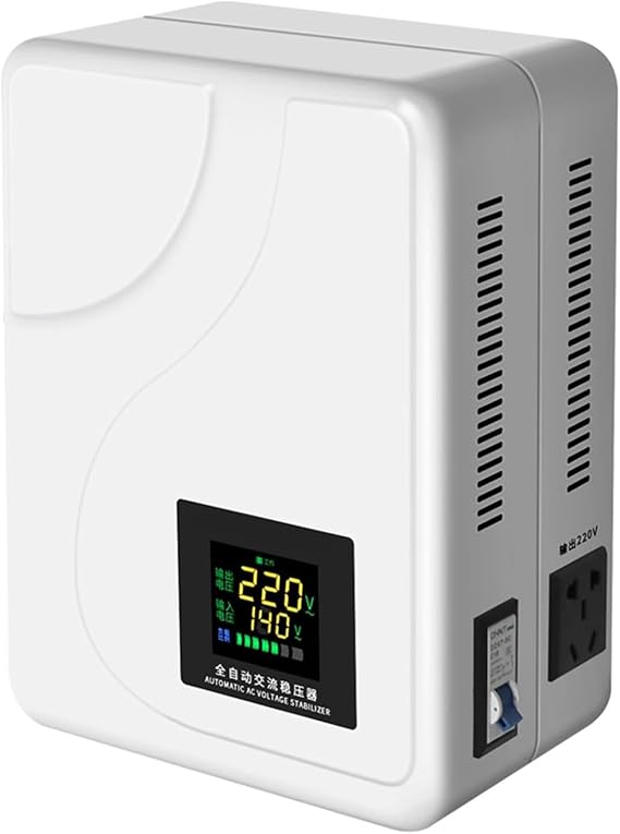 Single Phase AC Stabilizator, Automatic Voltage Stabilizer, Single Phase Low Voltage Current Regulator with LED Display, 5KVA and Efficiency＞95%, for Computer, Refrigerator, TV, Speaker