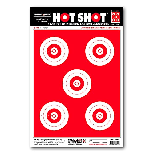 Thompson Target Hot Shot Premium Ultra Bright Bullseye Paper Shooting Targets for Range Training - Made in The USA