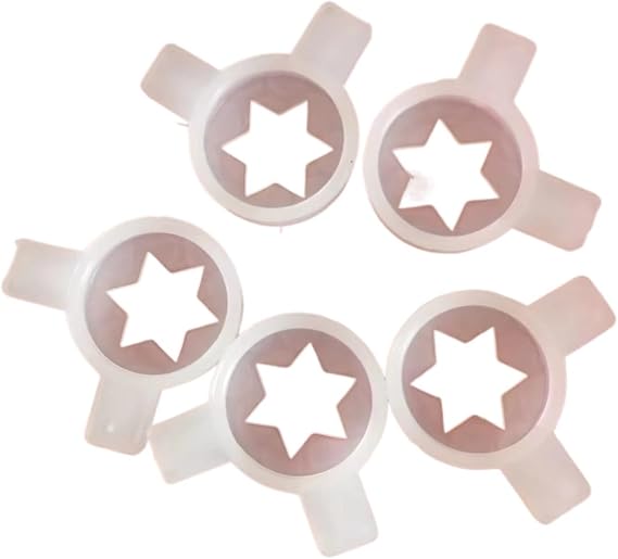 NieKe Compatible for Donper Ice Cream Machine Accessories Ice Cream Machine Outlet Flower Nozzle Ice Cream Hexagonal Star Modeling Cap 5PCS