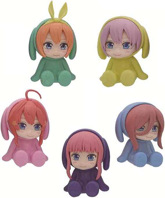 5 Pcs/Set The Quintessential Quintuplets Figure Statue Miku Nakano Model Nakano Ichika Nino Yotsuba Itsuki Cute Figurines Collection Home Ornaments