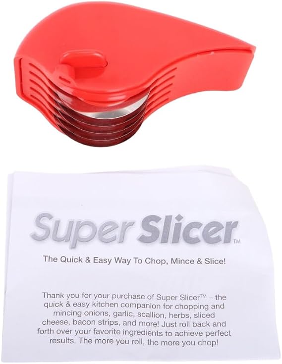 Red Ultimate Super Slicer Rolling 5 Blade Wheel Herb Cutting Slices Noodles