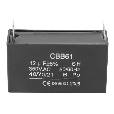 Motor Capacitor, CBB61 Plastic Capacitor for Gasoline Generator Starting & Fan Motor, 350VAC 12UF