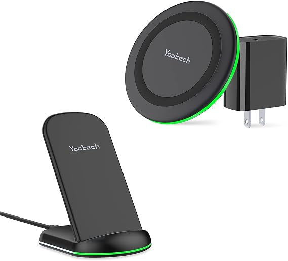 [2 Pack] Wireless Charging Pad Stand with Quick Adapter