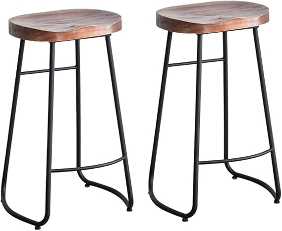 Modern Bar Stools Set Counter Height Dining Chairs Set of 2 Counter Stool Metal Frame Backless Bar Stools Kitchen Bar Height Stools Chairs(75CM)