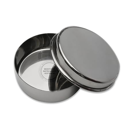 Petri Dish Stainless Steel 75x20mm with Lid, Pack of 6, Non-Rusting, Scientific, Lab, Petri Dishes for Lab Science Experiment, Lab Analysis Equipment, Metal, Research, Premium