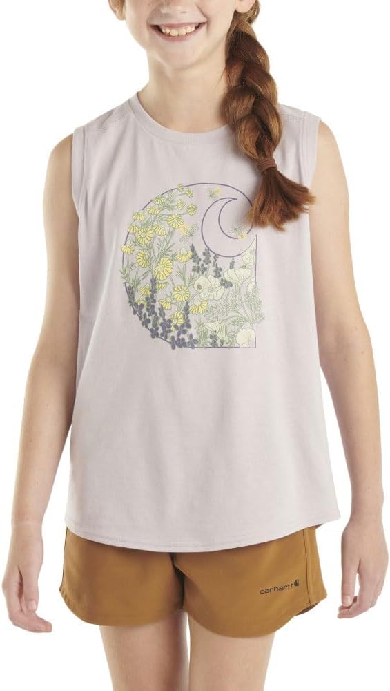 Carhartt Kid's CA7029 Floral C Sleeveless T-Shirt - Girls