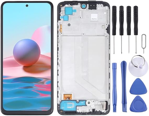 Cell Phone Replacement OLED Material LCD Screen and Digitizer Full Assembly With Frame for Xiaomi Redmi Note 10 4G / Redmi Note 10s 4G / Redmi Note 11 SE India / Poco M5s M2101K7AI M2101K7AG M2101K7BG