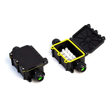 2Pcs Junction Box COMOPEZ Waterproof IP68 Cable Connector, Larger 3 Way External Electrical Junction Box Outdoor Coupler M20 Cable Range 5-9mm