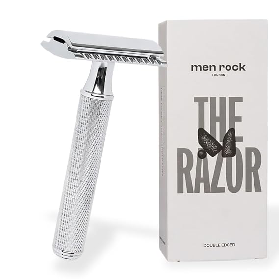 Men Rock The Double Edged Razor - Stainless Double Edge Safety Razor Blade - Mens Accessories - Mens Face Care - Beard Care - Barber Supplies - 6 Pc