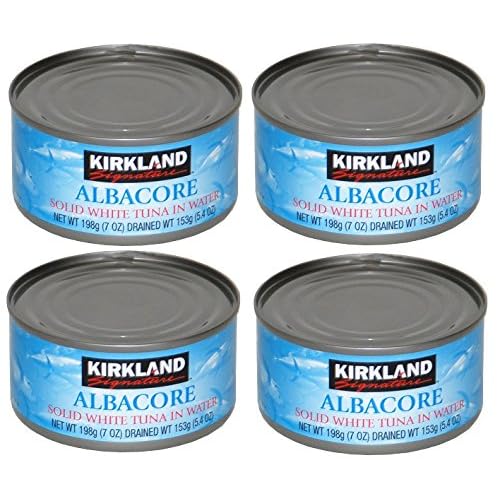 Kirkland Albacore Solid White Tuna in Water - Pack of 4 Cans Each can 190g  7oz