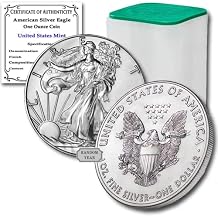 1986-2021 (Random Year) Lot of (10) 1 oz American Silver Eagle Coins Brilliant Uncirculated (Type 1) with Certificates of Authenticity $1 Seller BU