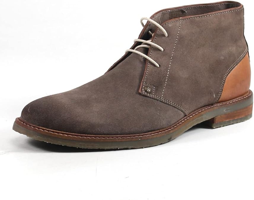 Testosterone Shoes Men's Air Alert Genuine Leather and Suede Two-Tone Chukka Desert Boot