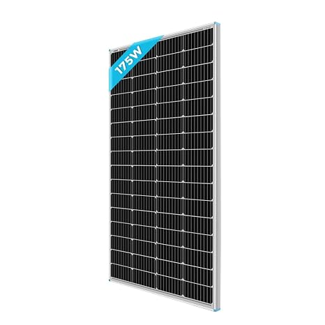Renogy 175W Solar Panel, 12V Monocrystalline Solar Panel PV Array Solar Power System for Home, Sheds, Motorhomes, Rooftop, Caravan, Camper, Marine Boat and Off-grid