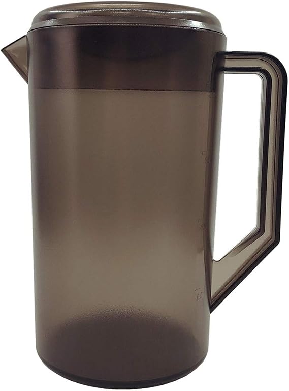 Plastic Pitcher Pot Jug with Lid for Hot/Cold Water, Ice Tea and Juice, 2.3L, Brown