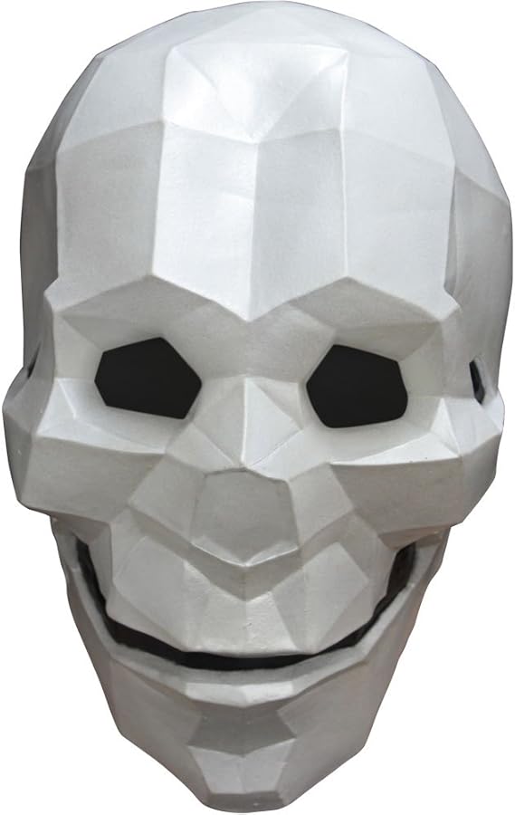 Latex Full Face Low-Poly Skull Mask