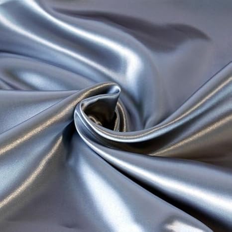 Solid Crepe Back Satin Fabric - Silver - 60" Width Sold BTY Polyester Silk