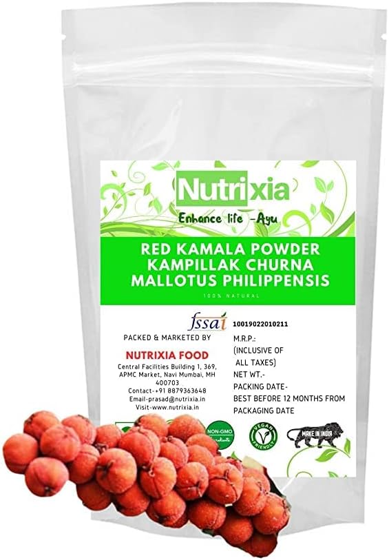 Veena Red Kamala Powder-Kampillak Churna-Mallotus philippensis (50 GMS)
