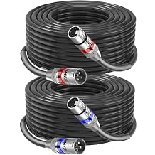 XLR Cable Microphone Cable 50 Feet 2 Pack Premium Balanced Mic Cable Pure Copper Conductors Heavy Duty Male to Female 3 Pin XLR Microphone Cable Zinc Alloy Connectors with Metal Spring