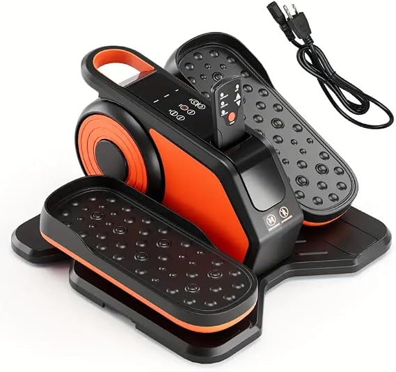 Under Desk Elliptical Machine - Remote Control Electric Pedal Exerciser for Home Office, 12-Speed Quiet Motor Leg Trainer with Auto/Manual Modes, Compact Space-Saving Design