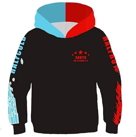 RONGJUN Kids Academia Hoodie Izuku Midoriya Cosplay Costume 3D Hooded Jacket Pullover Sweatshirt