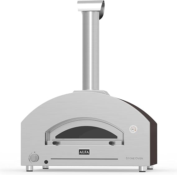 ALFA Stone Oven Large 31-Inch Outdoor Countertop Natural Gas Pizza Oven W/Propane Conversion Kit - Copper - FXSTONE-L