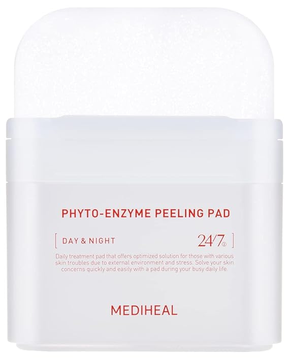 MEDIHEAL Phyto Enzyme Peeling Pad - Vegan Face Resurfacing Gauze Pads with LHA & Papaya Enzym - Pore Tightening Pads to Control Sebum - Exfoliating for Dead Skin Cells, 90 sheets