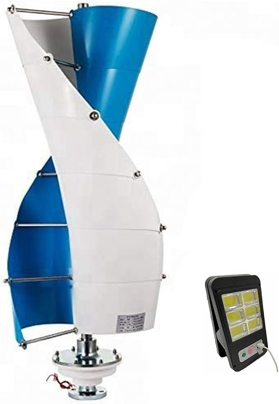 3KW Vertical Axis Wind Turbine 12v 24v 48v Wind Turbine Kit Home Three-Phase Generator Maglev with Controller and Solar Light (Color : 24V)