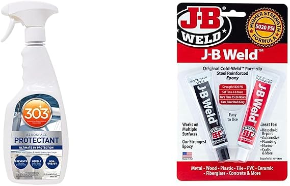 303 Marine Aerospace Protectant UV Protection 32oz & J-B Weld 8265S Original Cold-Weld Steel Reinforced Epoxy - 2 oz.