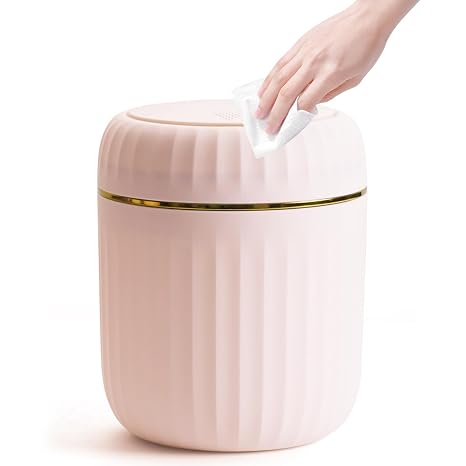 Mini Desktop Bin with Lid, 2L Plastic Desktop Trash Bin