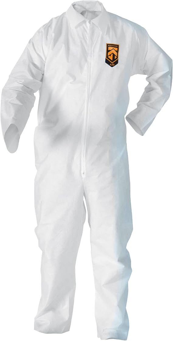 KleenGuard A20 Elastic Wrist and Ankle Coverall, Large, REFLEX Design, Zip Front