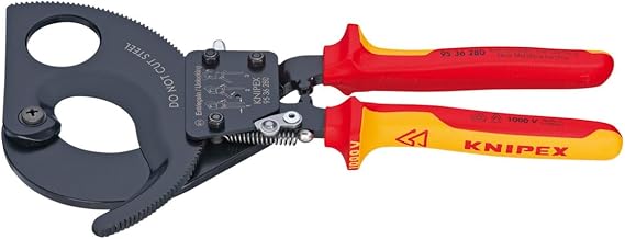 Knipex Kni9536280 Cırcır Mekanizmalı Kablo Kesme, Kırmızı, 1 Adet