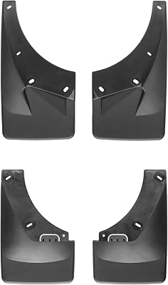 WeatherTech Custom No Drill Splash Guard MudFlaps for Cadillac Escalade ESV, Yukon XL, Yukon - Front & Rear Set 110008-120012, Black