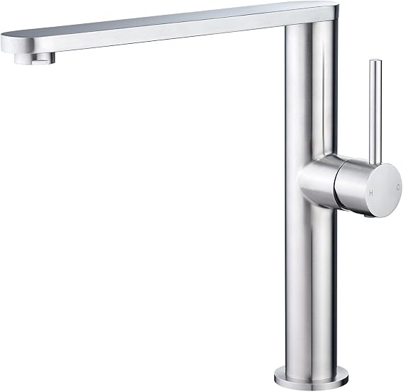 Tohlar Kitchen Tap, Brushed Nickel Stainless Steel 1 Hole Mixer Sink Faucet