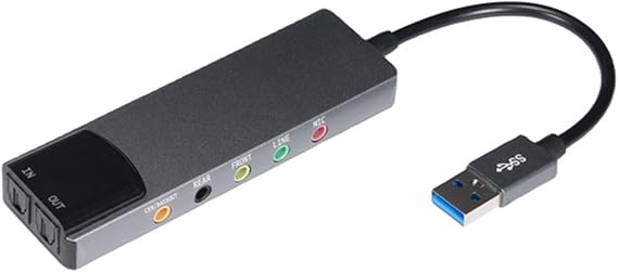 USB External Sound Card with SPDIF Digital Sound for 5.1 & 7.1 Surround Sound Systems, Aluminum Body