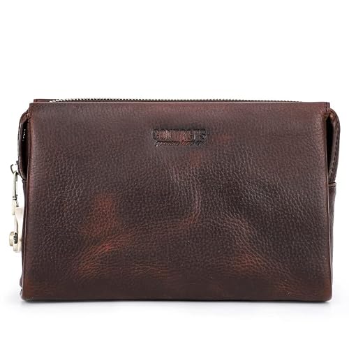 Leather Mens hand bag, anti-theft password lock, leisure mens leather storage bag, mobile phone bag, wallet