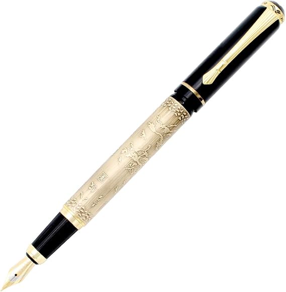Gullor Fountain Pen 507 Medium Pen, Vintage Emboss Design with Horses