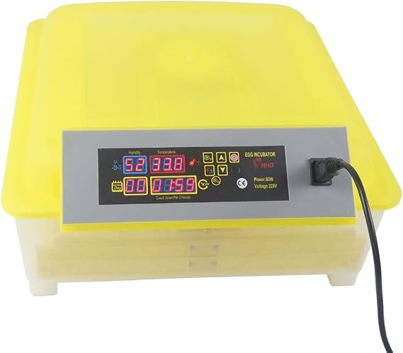 Egg Incubator 56 Eggs Fully Automatic Digital Incubators for Hatching Eggs Poultry Hatcher Machine with Temperature Humidity Control and Auto Turning for Hatching Chicken Duck Goose Quail Birds
