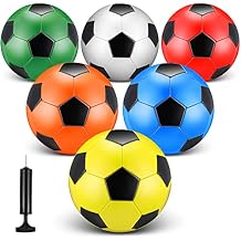 Deekin 6 Pcs Soccer Ball Bulk with Pump Size 5/4/3 Soccer Ball for Indoor Outdoor Sport Practice Competition Sport Training Accessories for Youth Adults