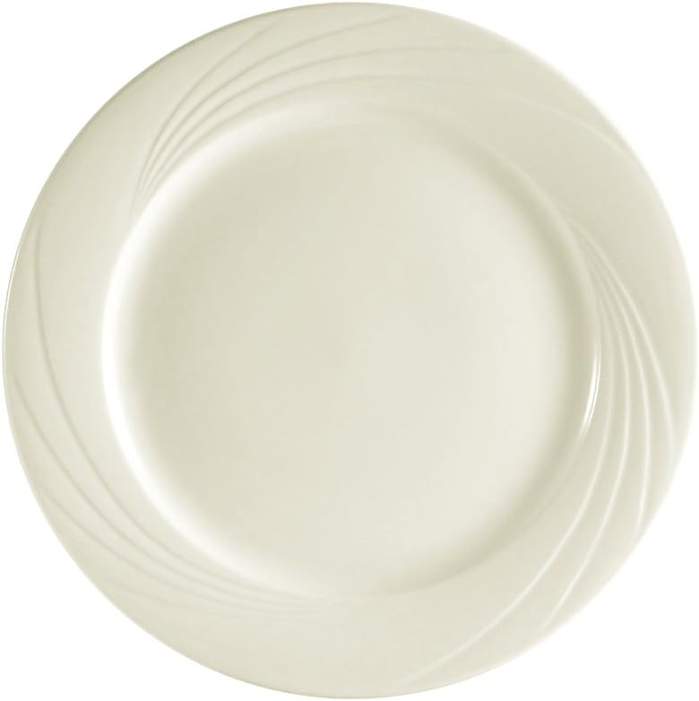 CAC China GAD-16 Garden State 10-14-Inch Bone White Porcelain Plate, Box of 12