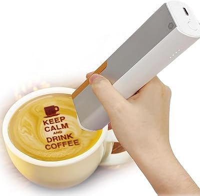 Protable Food Printer,Printer Pen & Edible Inkjet Printer,Mini Food Printer, WiFi Printing Machine Cake Coffee Desserts DIY Decoration Maker,Brown