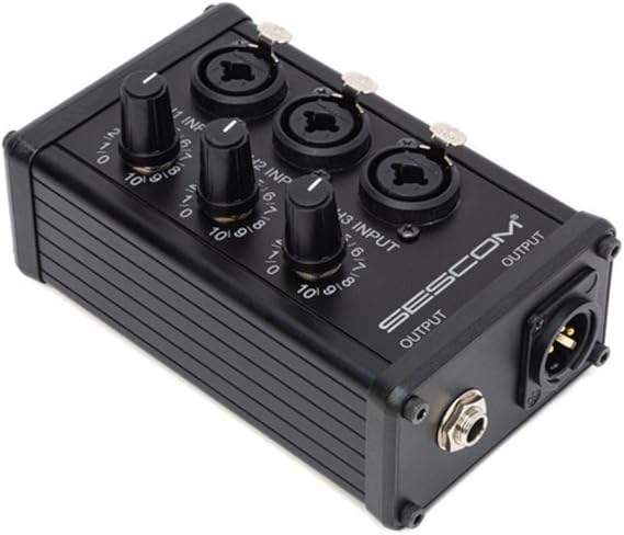 Sescom SES-3MIX 3-Input / 1-Output Passive XLR Mixer