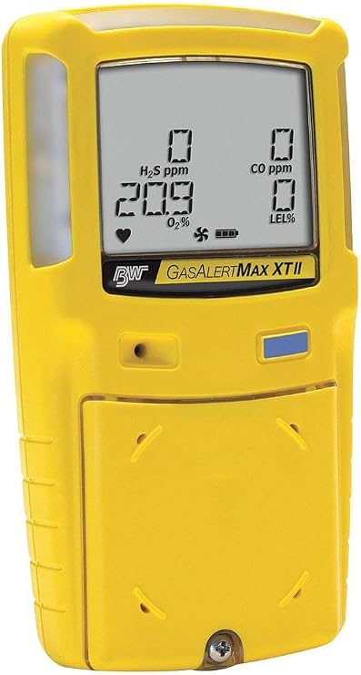 BW Technologies GasAlertMax XT II 4-Gas Detector with Pump, Combustible, O2, H2S and CO, Yellow